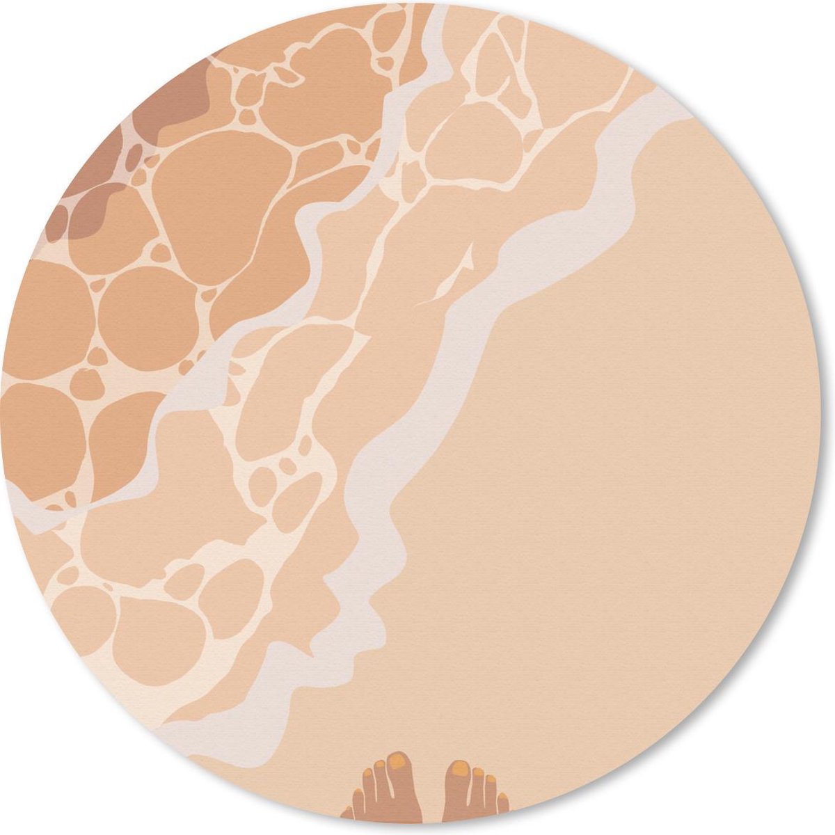 Muismat rond 30x30 cm - Mousepad Strand - Zee - Voeten - Ronde muismatten