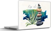 Laptop sticker - 14 inch - Stenen - Zee - Planten - 32x5x23x5cm - Laptopstickers - Laptop skin - Cover