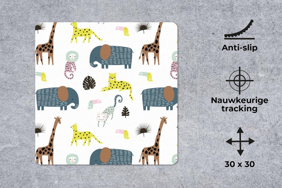 Muismat 30x30 cm - Mousepad Jungle - Dieren - Aap - Muismatten