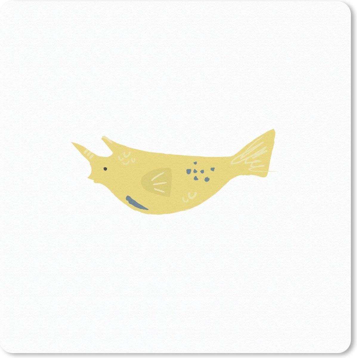 Muismat 20x20 cm - Mousepad Pastel - Vis - Geel - Muismatten