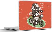 Sticker pour ordinateur portable - 12,3 pouces - Vintage - Tête de mort - Moteur