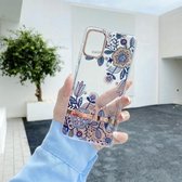 Voor Samsung Galaxy A51 5G Hoog doorschijnend galvaniserend bloempatroon TPU + pc schokbestendig hoesje (Po-fase bloemen)