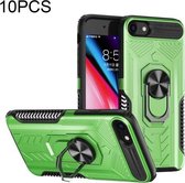 10 PCS Shield Armor PC + TPU-beschermhoes met 360 graden rotatieringhouder voor iPhone 8 Plus / 7 Plus (groen)