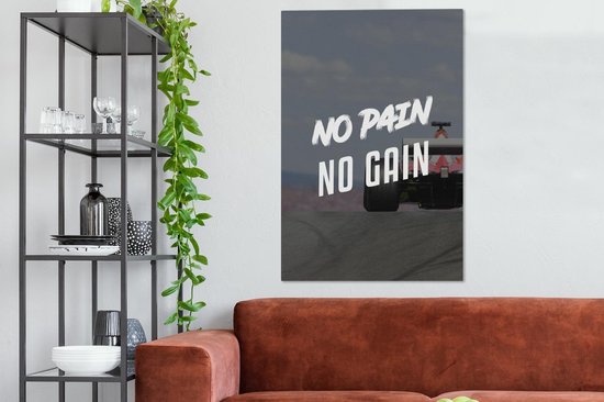 Peinture sur toile ' No pain, no gain' - Proverbes - Citations - 90x140 cm - Décoration murale
