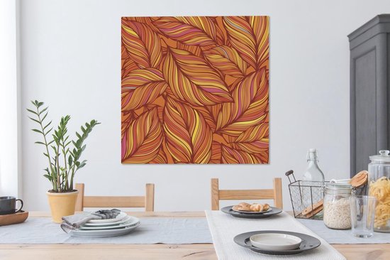 Toile à peindre motifs - Automne - Couleurs - 90x90 cm - Décoration murale