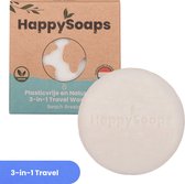 HappySoaps 3-in-1 Travel Wash Bar - Beach Breeze - Shampoo, Body Wash & Shaving Bar - 100% Plasticvrij en Natuurlijk - 40gr