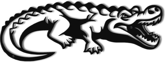 Décoration murale | Crocodile / Crocodile| Métal - Art mural | Décoration murale | Salle de séjour | Decor extérieur |Noir| 19x45cm