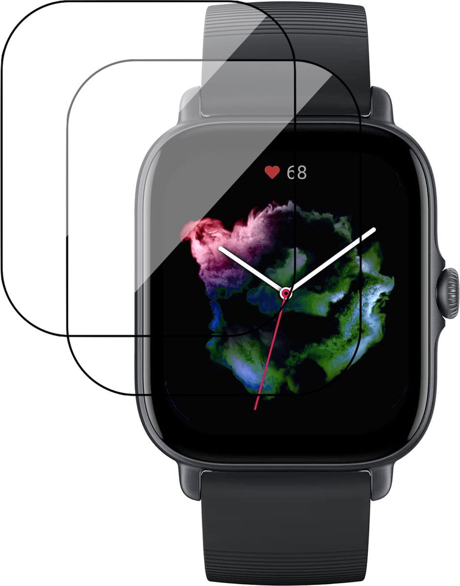 Screenprotector geschikt voor Amazfit GTS 3 - Flexibele Full Screen Protector - 2 Stuks