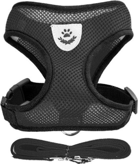 Hondentuig Zwart - voor Puppy & Kleine Honden - Verstelbaar Hondenharnas - Maat M