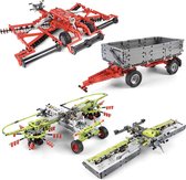 3 Werktuigen en 1 Trailer Bouwpakket | Technic Creator | Voor Claas Xerion 5000 VC 42054 |Toy Brick Lighting® | Landbouw | Boerderij