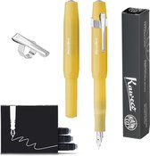 Kaweco - FROSTED SPORT BANANAS Fountain Pen - Extra Breed - Oktogonal Clip Chrome - Doosje Vullingen