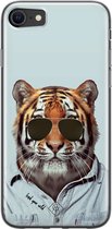 Casimoda® hoesje - Geschikt voor iPhone SE (2020) - Tijger Wild - Siliconen/TPU telefoonhoesje - Backcover - Tijger - Blauw