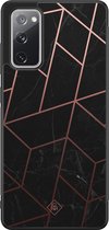 Casimoda® hoesje - Geschikt voor Samsung Galaxy S20 FE - Marble / Marmer patroon - Zwart TPU Backcover - Marmer - Zwart