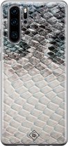 Casimoda® hoesje - Geschikt voor Huawei P30 Pro - Oh My Snake - Siliconen/TPU - Soft Case - Blauw - Slangenprint