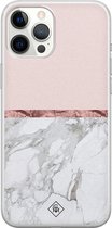 Casimoda® hoesje - Geschikt voor iPhone 12 Pro Max - Rose All Day - Siliconen/TPU telefoonhoesje - Backcover - Bloemen - Roze