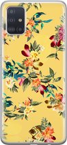 Casimoda® hoesje - Geschikt voor Samsung A51 - Floral Days - Backcover - Siliconen/TPU - Geel
