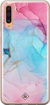 Casimoda® hoesje - Geschikt voor Samsung A50/A30s - Marmer blauw roze - Backcover - Siliconen/TPU - Multi