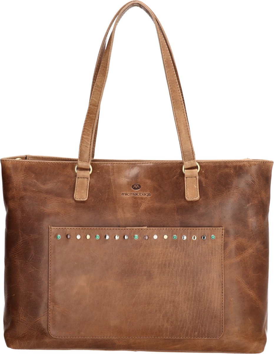 Micmacbags Masterpiece Dames Laptoptas Leer Beige