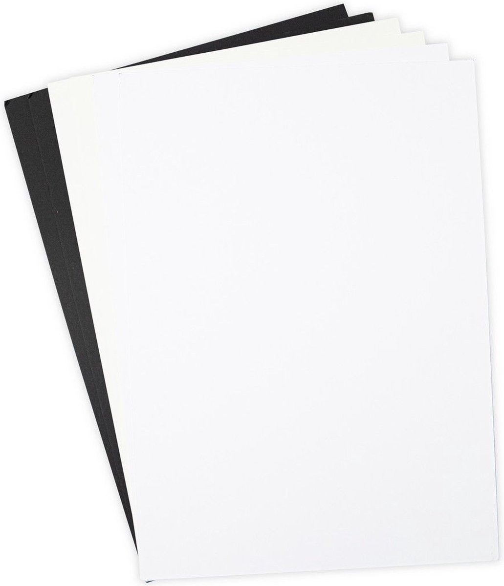 Sizzix Surfacez Cardstock A4 Black/Ivory/White 60pcs