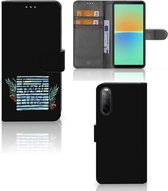 Telefoonhoesje Sony Xperia 10 IV Wallet Bookcase met Quotes Boho Beach