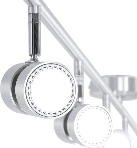 Design plafondlamp zwart met melkwit glas, 6-lichts - Sest