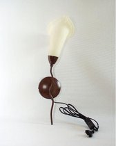 Wandlamp - 49 cm hoog - Verlichting - lelieglas - bruin