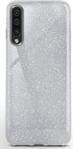 LuxeBass Samsung Galaxy A50 / A50S - Glitter Siliconen - Zilver - telefoonhoes - gsm hoes - gsm hoesjes