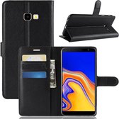 LuxeBass Bookcase Samsung Galaxy J4+ (2018) - Zwart - telefoonhoes - gsm hoes - telefoonhoesjes