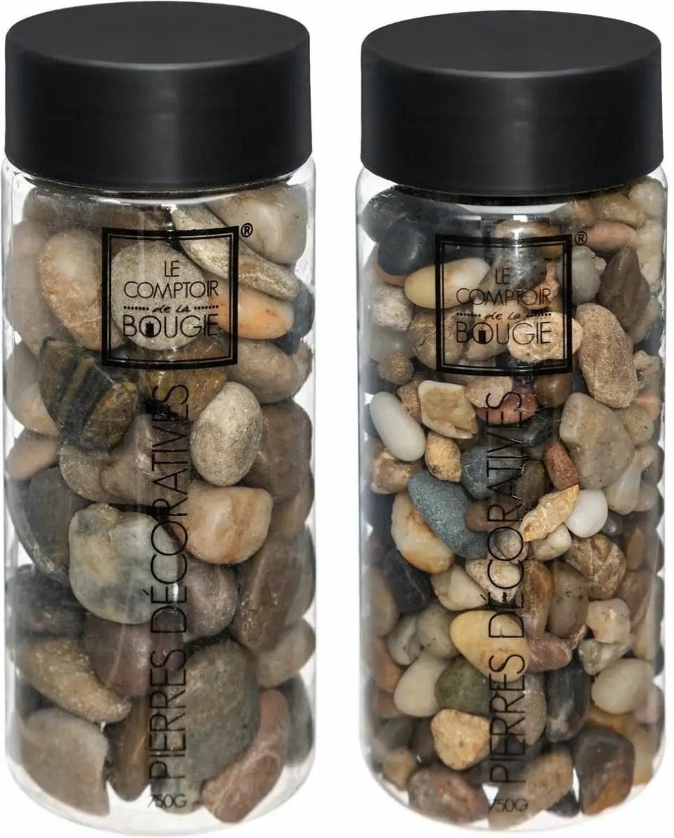 Atmosphera Decoratie stenen - bruin - middelgroot en klein - 750 gram - Aquarium en vazen vulling
