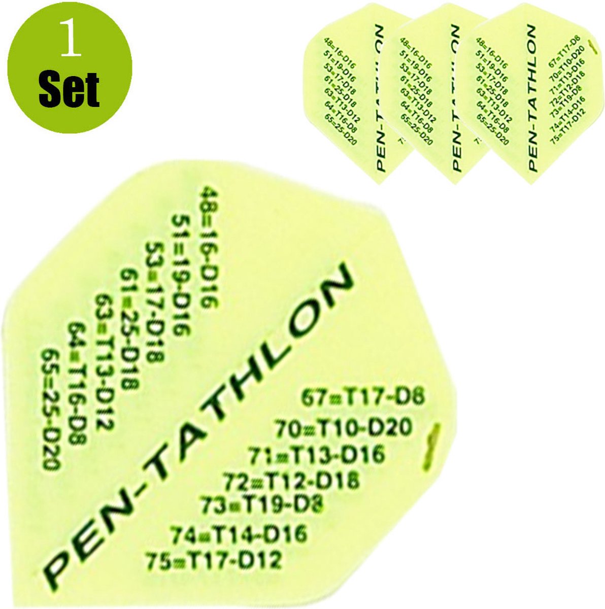 Pentathlon Finish Dartflights - Geel