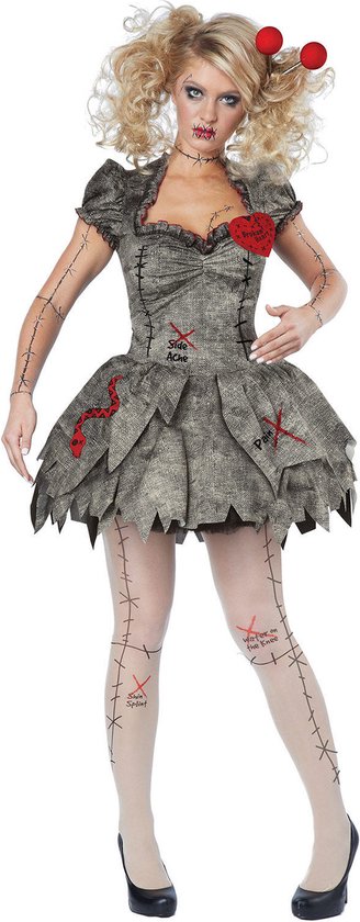 Vegaoo - Voodoo pop kostuum met legging voor vrouwen