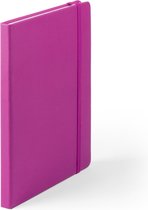 Luxe /cahier de luxe rose fuchsia avec élastique format A5 - pages blanches - cahiers - 100 pages