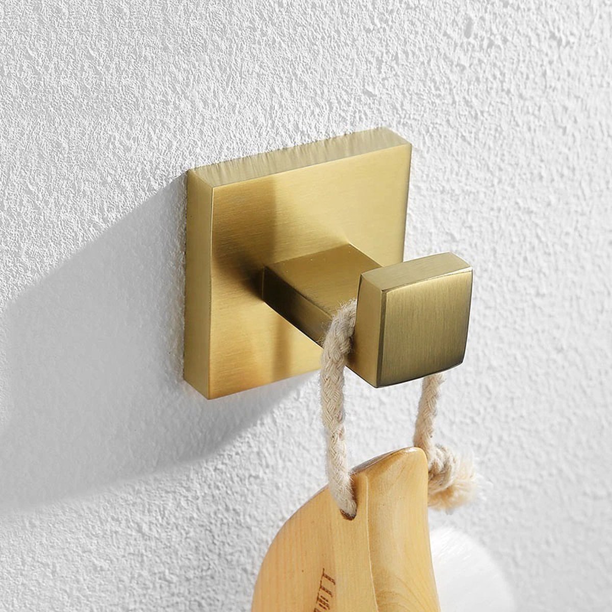 AFTR® Handdoekhaakjes Goud - 2 Stuks - Badkamer haakje accessoire goud - Kledinghaak | Brushed Gold - Mat Goud | Luxe - Design
