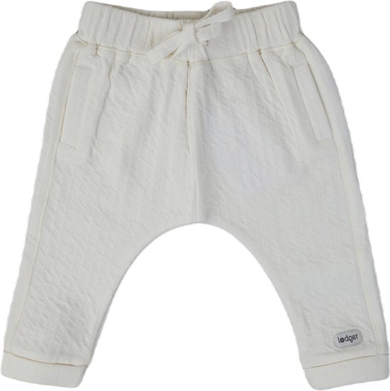 Lodger Babybroek maat 56 Jogger Katoen Hydrofiel Perfecte Pasvorm Elastische Taille OekoTex creme