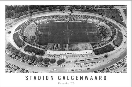 Walljar - Stadion Galgenwaard '73 - Zwart wit poster met lijst