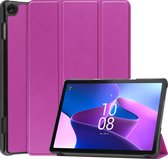 Case2go - Tablet hoes geschikt voor Lenovo Tab M10 (3e generatie) (TB328FU, TB328XU) - 10.1 inch - Tri-Fold Book Case met Auto/Wake functie - Paars