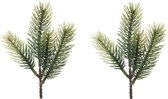 2x Branches de Noël vertes / Branches de pin 23 cm Décorations de Noël - Branches vertes artificielles / Branches de pin