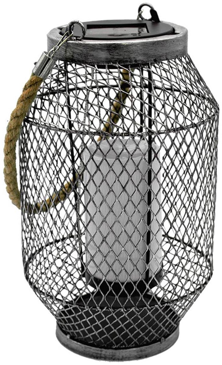 Retro lantaarn op zonne-energie H27cm GRID