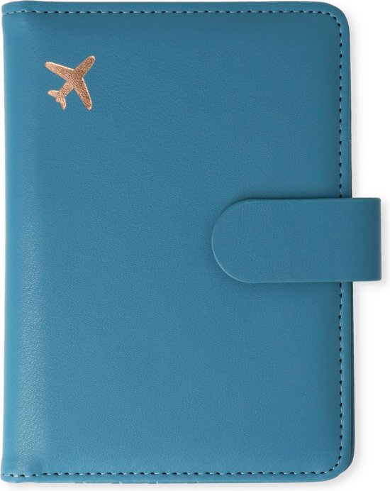 Casemania Paspoort Hoes - Paspoorthouder - Luxe Beschermhoes voor Paspoort & Kaarthouder (RFID Bescherming) - Blauw