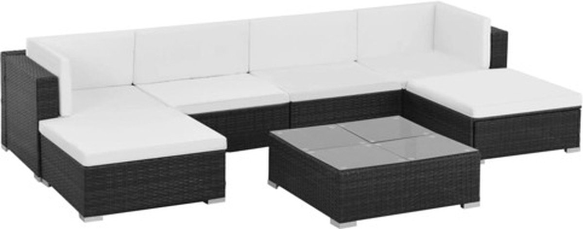 Vidaxl Bankset Zwart Loungeset