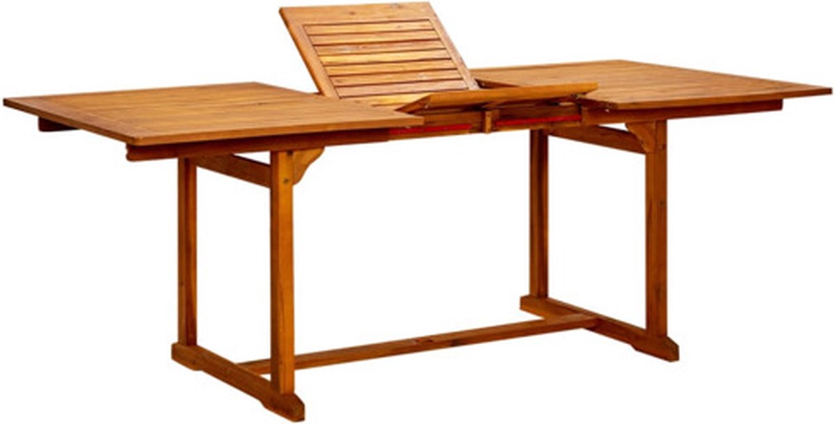 vidaXL Tuintafel (150-200)x100x75 cm massief acaciahout