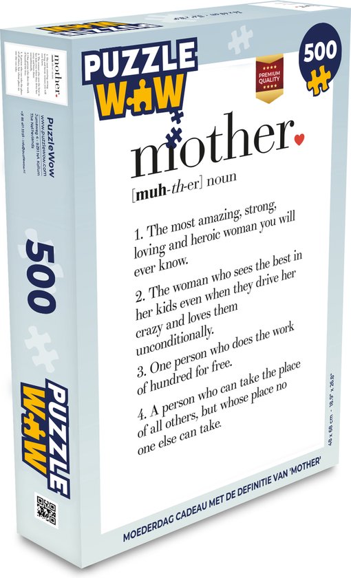 Puzzle Définition de Mère Citations Mother Proverbes Puzzle