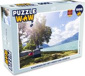 Puzzel Kamperen bij het Meer van Genève - Legpuzzel - Puzzel 1000 stukjes volwassenen