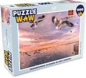 Puzzel Zeemeeuwen vliegen in een zwerm - Legpuzzel - Puzzel 1000 stukjes volwassenen