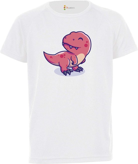 Kinder sportshirt / Dino 2 / Sportshirt wit / L