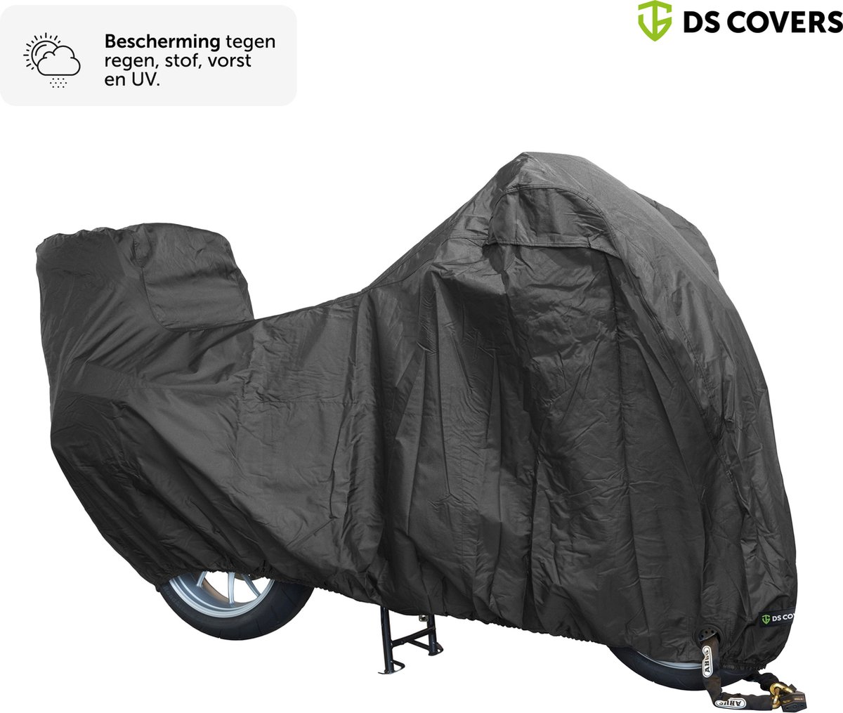 ALFA Motorhoes Buiten – Waterdichte Motor Cover – Regen- & Weerbestendig – Met Topkoffer – Maat XL – DS COVERS – foto 6