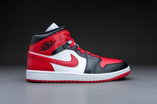 Air Jordan 1 Mid Bred Toe (W) BQ6472-079 Maat 36 BRED Zwart Rood | bol.com