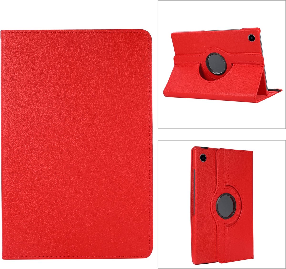 Geschikt Voor Geschikt Voor Samsung Galaxy Tab A8 Hoes - Tablet A8 Bookcase - Tab A8 Hoesje - Case Cover - 360 Draaibaar - Roterend Hoesje - Met Standaard - Rood