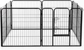 Hondenren XXL - Puppyren - Hondenbench - Staal - 100 cm hoog - 640 cm omtrek - Uitbreidbaar