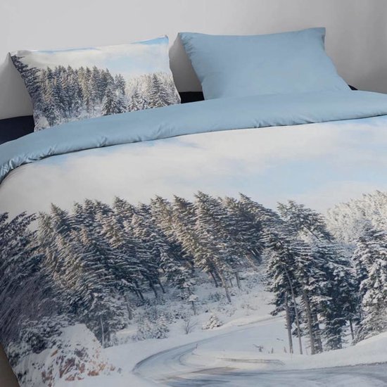 Good Morning Dekbedovertrek "sneeuwlandschap" - Multi - (200x200/220 cm) - Katoen Flanel